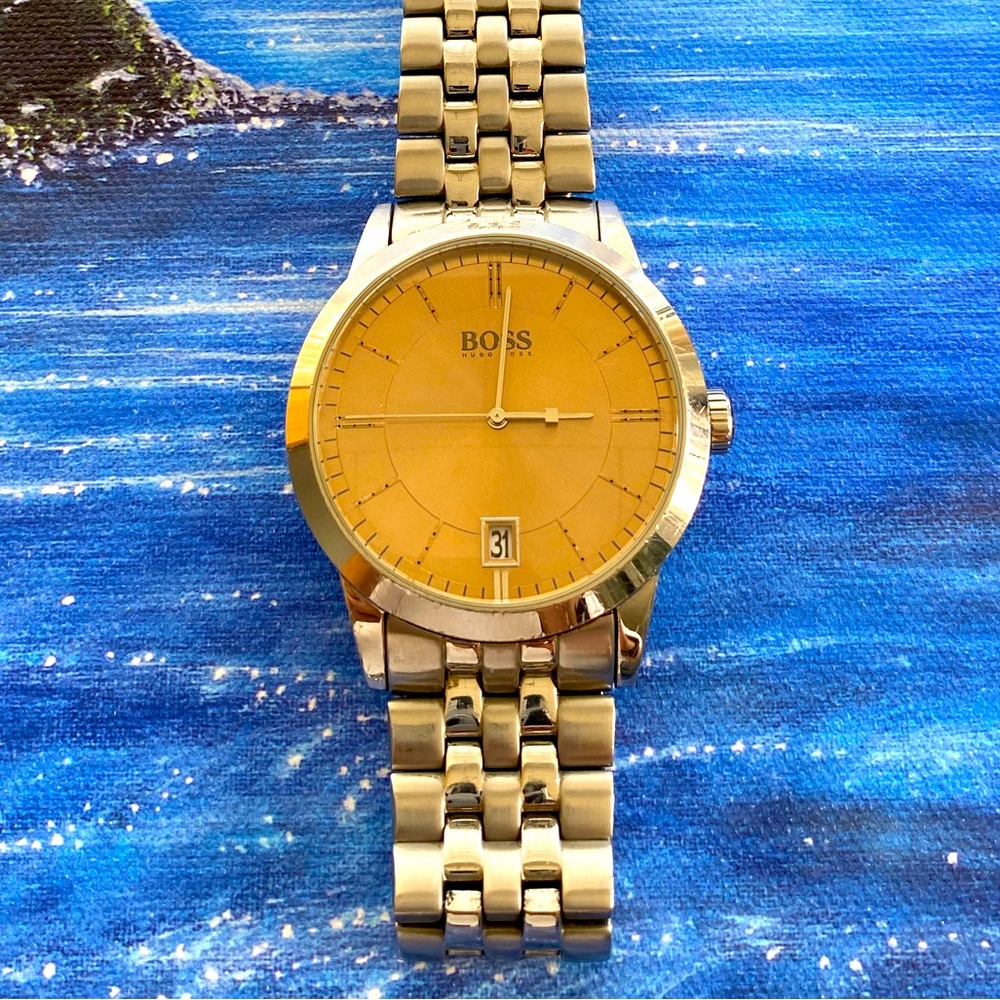 HUGO BOSS ELITE BUSINESS SERIES WATCH HB241.1.14.2760 DATE WATER RESISTANT RUNS